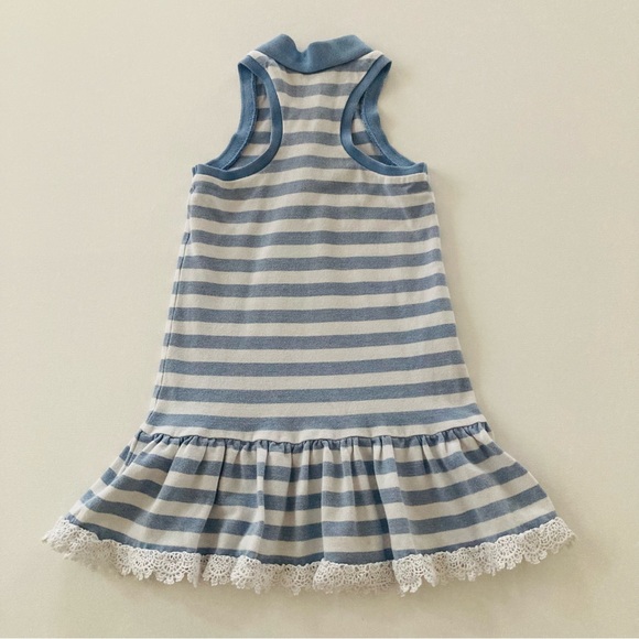 Polo Ralph Lauren Girls 5 Blue Stripe Dress Spring Summer - Picture 2 of 5